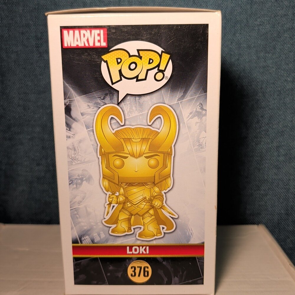 Funko Pop Marvel Studios The First Ten Years Loki 376 Gold In Box with Protector - Picture 10 of 16
